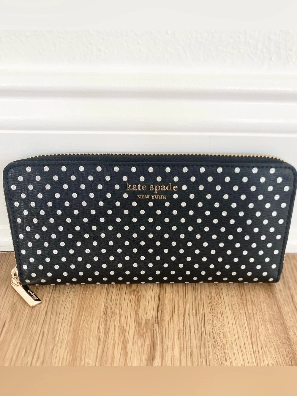 KATE SPADE Spencer Metallic Dot Slim Continental Wallet